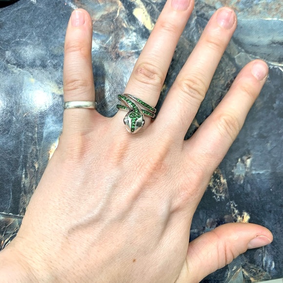 Unique sterling snake ring Sz 6 - Picture 3 of 8